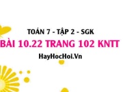 Bài 10.22 trang 102 Toán 7 Tập 2 Kết nối tri thức